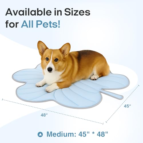 Vagascape Tapete refrescante para cães – formato de folha grande, lavável, antiderrapante, almofada