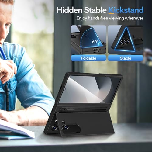 Funda para Z Fold 6 Maxdara con soporte para bolígrafo S y cristal protector integrado 4