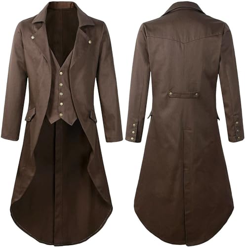 Chaqueta steampunk para hombre, abrigo renacentista para hombre,