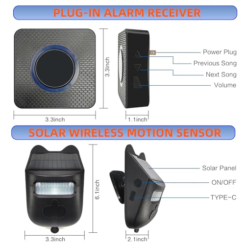 Timbre inalámbrico e impermeable IP65 con sensor de movimiento para proteger accesos a casa 6