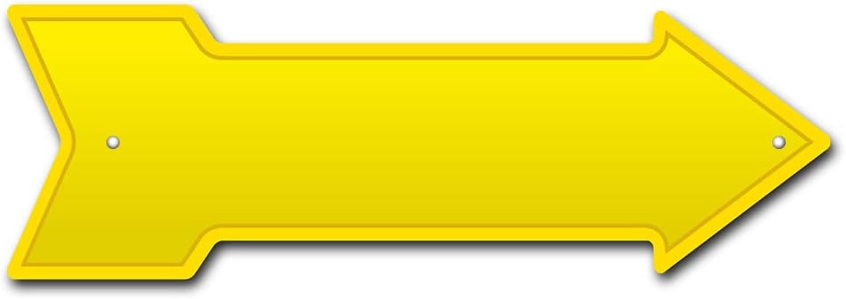 Yellow Arrow Sign | Indoor/Outdoor | Direction Arrow Sign Funny Home Décor for Garages, Living Rooms, Bedroom, Offices | SignMission personalized gift | 36" Wide