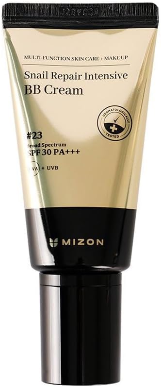 [MIZON] SNAIL REPAIR INTENSIVE BB CREAM SPF 50 (#23 Natural Beige) Korean Skincare – Full Coverage – With Snail Mucin – Hydrating & Anti-Aging – Lightweight Makeup Base for All Skin Types (50ml)