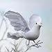 9" Artificial Flocked White Feather Dove for Wedding, Florals and Other Decorating