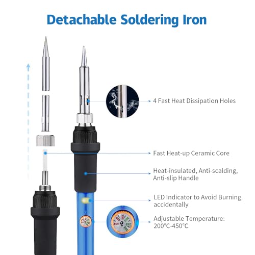 Ldk SI-002N Soldering Iron Kit Electric 60W 110V Adjustable Temperature Soldering Gun Welding Tools thumb #2