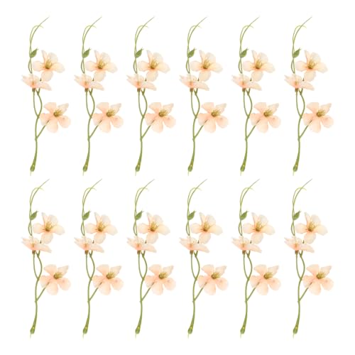 PATIKIL 12 Stück künstliche Orchideenblumen für schwimmende Kerzenmittelpunkte Champagner