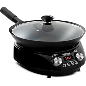 Nuwave Induction Wok, 3 Wattages 600, 900 & 1500, Precise Temp Controls from 100°F to 575°F in 5°F, Infuse Complex Charred Aroma & Flavor, Authentic 14-inch Carbon Steel Wok Included, Wok Hei