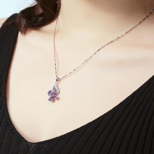 Collier améthyste TABOJS en argent avec pendentif trèfle classique - 5