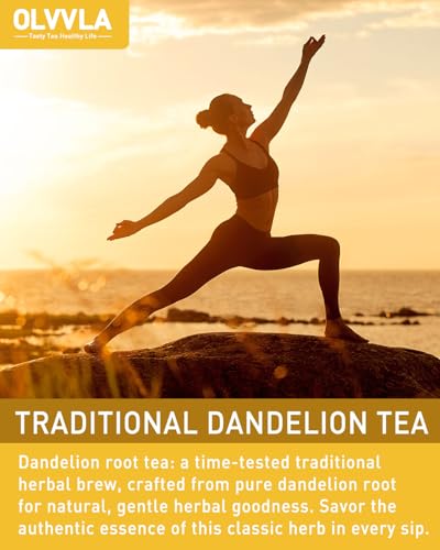 Image of Olvvla - Dandelion Root Tea Bags - 2g X 80 Count - Premium Raw Dandelion Root Tea - Caffeine-free - Non-GMO - Natural Dandelion Tea
