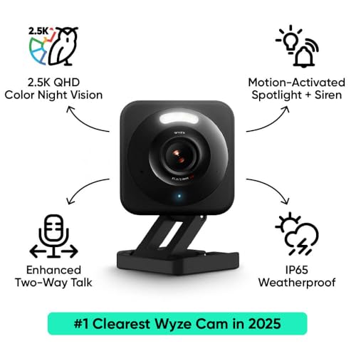 Image of WYZE Cam v4 (Model), 2.5K AI Security Camera, Indoor /Outdoor Cameras for Home Security, Baby Monitor & Pet Camera, Color Night Vision, No Subscription Required, Free Expert Help (2 Pack)