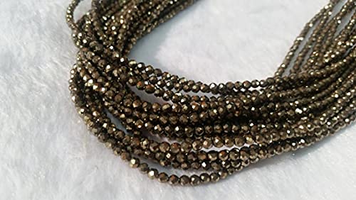 Pyrite 3mm perles rondes facettées mini taille pour enfilage précis de bijoux