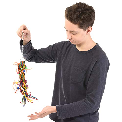 HappyBird | Vogelspielzeug Sisal Rope für Großsittiche und Papageien - ideal für den Nymphensittich Aber auch der Graupapagei liebt Dieses Spielzeug aus Sisal mit Leder