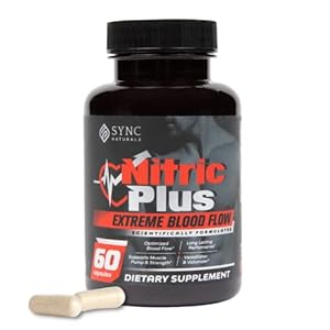 SYNC Naturals Nitric Plus- 800mg L Arginine- 400mg L Citrulline- Extra Stength Nitric Oxide Pills | 30mg Niacin – High…