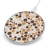 Brown Polka Dot Pattern Wireless Charger with Aluminum Alloy Frame Qi Certified Fast Wireless Charging Pad 10W Charging Station Portable Phone Charger for All Wireless Charging Phone