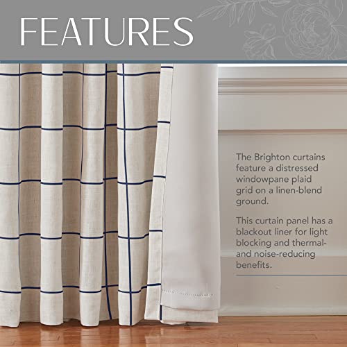 Elrene Home Fashions Windowpane Plaid Grid Blackout Window Curtain Panels/Drapes for Living Bedroom, Dining Room, Linen - Image 3