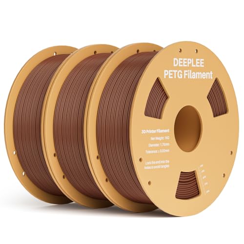 DEEPLEE PETG Filament Brown 3KG, 3D Printer Filament Good Impact Resistance, Filament 3D Printing Materials Fit for Most