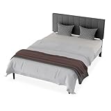 Einfache Montage: Das gepolsterte Bett gestattet eine einfache und schnelle Montage. Mit der detaillierten Anleitung können Sie den Bettrahmen, ohne dass Sie auf einen Boxspring oder zusätzliche Unterstützung angewiesen sind, in kürzester Zeit aufbauen. Sobald der robuste Holzrahmen aufgebaut ist, können Sie einfach Ihre Matratze auf den stabilen Lattenrost legen.