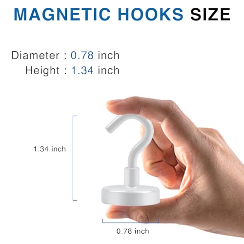 Image of LOVIMAG Cruise Essentials, 50Lbs White Magnet Hooks for Cruise Cabin, Strong Magnetic Hooks for Hanging, Refrigerator, Celling,Grill, Kitchen, Classroom- 4 Pack