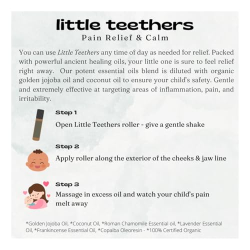 natural teething relief roller with organic essential oils 3 months made with jojoba oil chamomile lavender frankincense