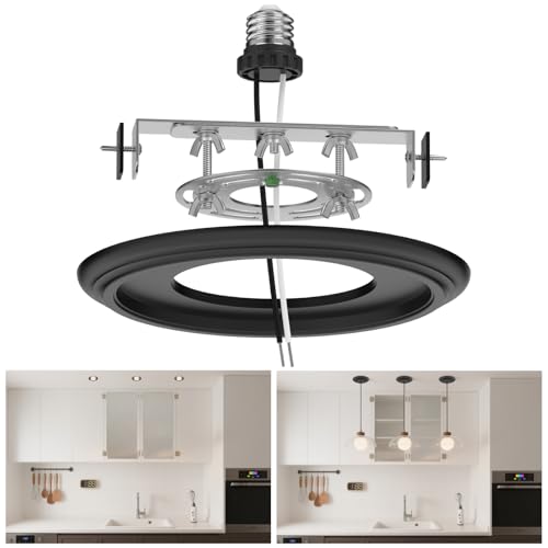 tebio 6-Inch Recessed Can Light Conversion Kit Black Medallion