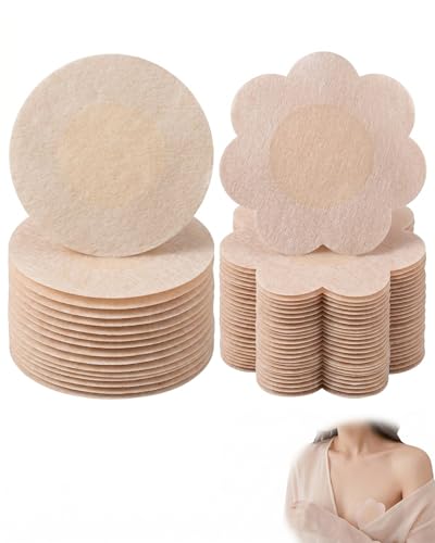 UEAVOID Cache Tétons Invisibles Jetables Auto-adhésifs Femme 30 Paires (2x15) – Parfait pour l'Été, Vêtements Fins, Robes sans Dos & Maillots de Bain - Discrétion Optimale