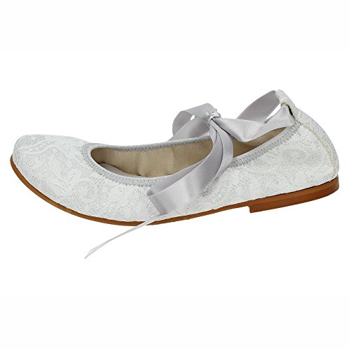 MADE IN SPAIN 4816 MANOLETINA DE Encaje NIÑA Zapato COMUNIÓN Plata 36