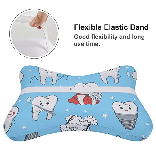 Upuppiu Neck Pillow Novelty Cute Dental Teeth Blue Bone Shape Head Rest Memory Foam Head Rest Support Support For Driving, Travelling, Office, Seat, Home #TOP3