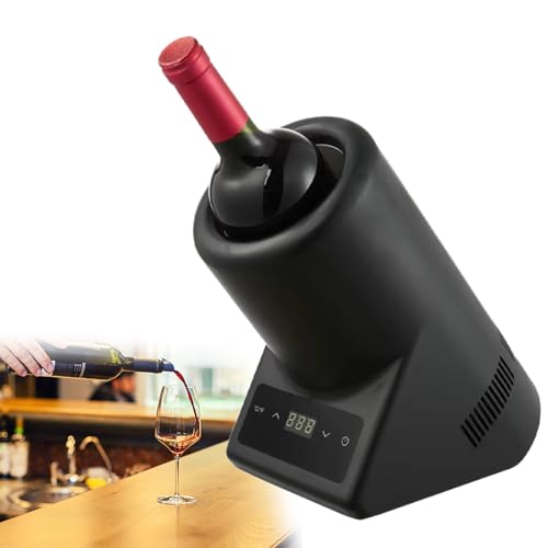 Enfriador de vino eléctrico para botellas de 750 ml, enfriador de vino portátil sin hielo para fiestas, para amantes del vino, disfruta de vino perfectamente frío