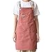 QFSLR Tablier En Toile Tablier De Cuisine Tablier Professionnel Unisex Avec Poches Pour Homme Et Femme Fleuriste/Peinture/Fleuriste/Restaurant/Bar/Vêtements De Travail,Rose