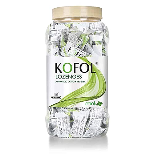 Charak Pharma Kofol Lozenges - Ayurvedic Cough Reliever (Mint Flavour) (Jar Pack - 200 Lozenges)