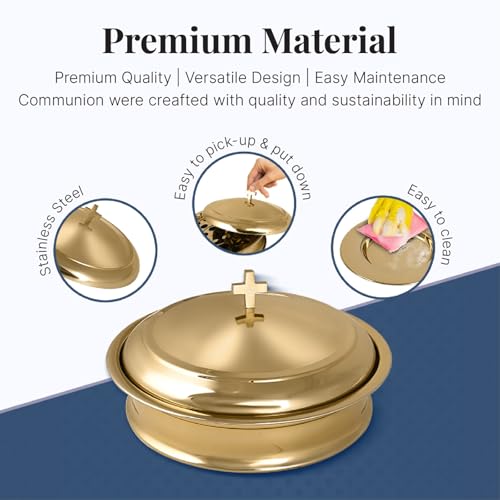 Mayur Exports Communion Ware 3 Holy Wine Serving Trays With A Cover thumb #2