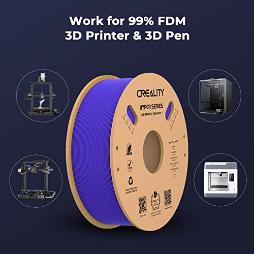 Image of Creality Hyper PLA Filament 1.75mm 2KG, High-Speed Printing 30-600mm /s, Smooth Extrusion and Stable Printing, Low Stringing, 3D Printer Filament,+ /- 0.03mm Accuracy (Black+Black)