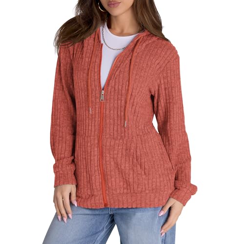 Image of Witsmile Zip Up Hoodie Women Oversized Sweatshirt Long Sleeve 2026 Fall Outfit Lightweight Jackets Workout Clothes
