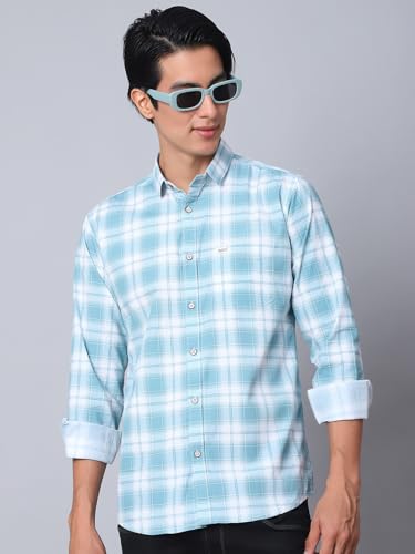 Image of Majestic Man Men Box Checkered Slim Fit Cotton Casual Shirt