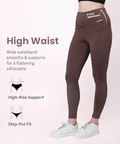 Image of Glamoras Women Polyester Spandex High Waist Gym Legging with Side Pocket, 4-Way Stretch, Squat-Proof, Moisture-Wicking Yoga Pants, Workout Tights for Running, Gym, Fitness, Training, Yoga & Activewear