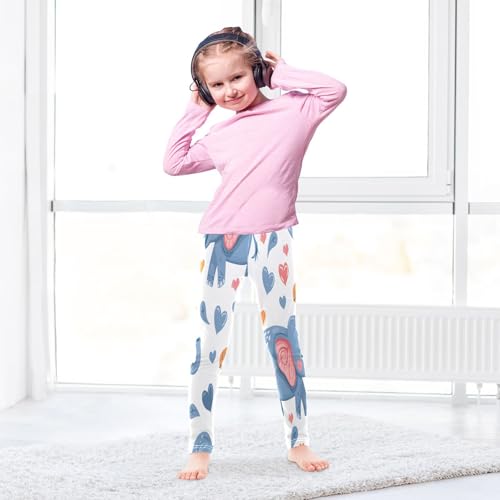 Bolaz Toddler Girls Leggings Printed Yoga Pants Leggings Cartoon Blue Elephant for Kids4