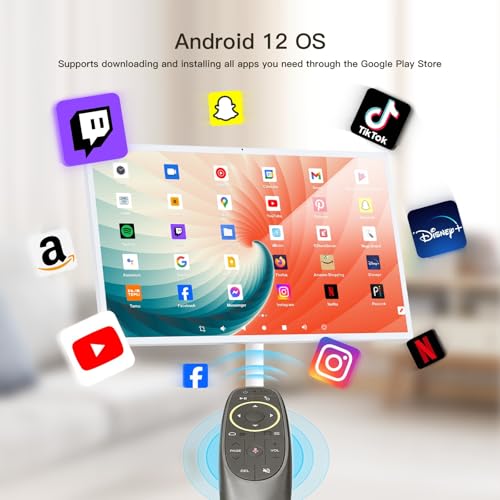 Image of 32-Inch Portable Touch Screen Monitor, 1080P Portable TV on Wheels with 13MP Integrated Camera, 6G RAM+128G Storage, Android OS, Built-in Battery(6-7H), Full Swivel Rotation, Voice Remote Control