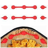 6PCS Air Fryer Magnets for Parchment Paper – Reusable Silicone Buckles for Locking Liners, Heat-Resistant Air Fryer Accessories for Metal Baskets Only