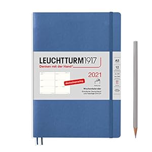 Denim, weekkalender, softcover, medium (A5) 2021, Duits