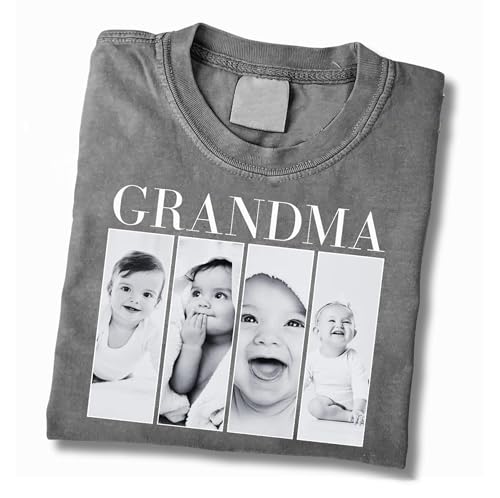 NAZENTI Personalized Grandma Shirt, for Grandma, Custom Grandkids Photo Shirt, Mimi Sweatshirt, Nana Sweater, for Mom Grandmas