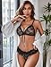Avidlove Sexy Lingerie Set for Women Lace Bra and Panty Sets 2 Piece Sheer Babydoll Outfits S-XXL Black