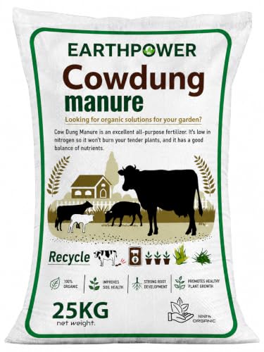 Image of EARTHPOWER Cow Dung Manure For Plants 25kg | Manure For Home Gardening | Khad | Gobar Ki Khad For Plants