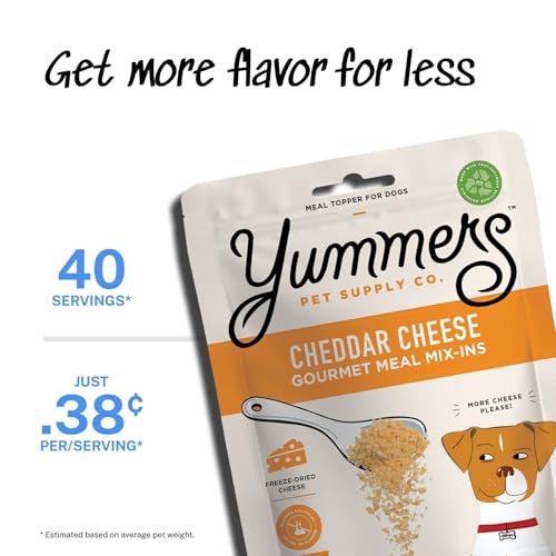 Image of Yummers Premium Cheddar Cheese Meal Mix-Ins, 2.5 oz - Flavor Dog Food Topper for Dry Food - Add Ins, Meal Toppers, Treat Mix - Freeze-Dried for Maximum Flavor - All-Natural & Free of Preservatives