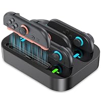 GagaKing 4 in 1 Controller Charging Dock for Nintendo Switch 2 Joy Con,2.5H Fast Charging Joy Con Charger Station with LED Indicator,Organized Storage Stand for Switch 2 Accessories