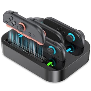 4 in 1 Controller Charging Dock for Nintendo Switch 2 Joy Con,2.5H Fast Charging Joy Con Charger Station with LED Indicator,Organized Storage Stand for Switch 2 Accessories