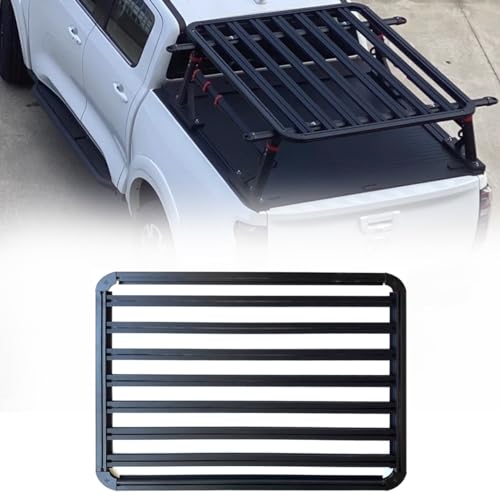 Image of Universal Off-Road Pioneer Bed Platform Compatible with All Modern Trucks，Jeep Wrangler JL and JK，Toyota Land Cruiser，Ford F150 /ranger，Black Aluminum Alloy Full Size Truck Caps /Toppers
