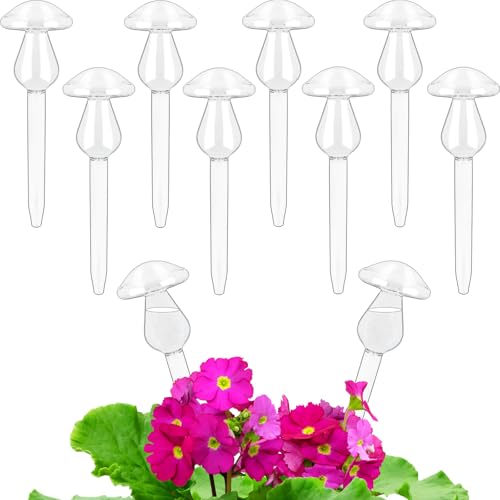 Haawooky 8 Pack Plant Watering Globes,Self Watering Planter Insert,Mushroom Clear Glass Self Watering Spikes for Indoor & Outdoor Plants