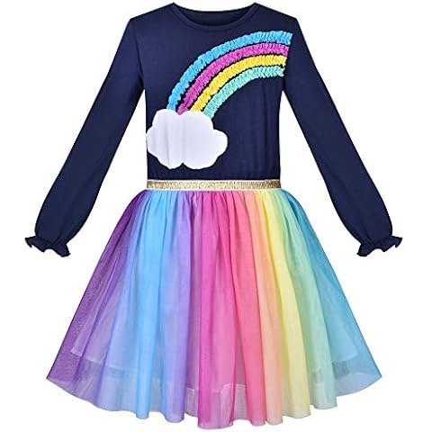 Sunny Fashion Rainbow Cotton Dress for Girls Cover