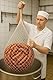 VeMaS equipster Metzger Kochnetz in Weiß - 100% Perlon, 120cm oval, Tragkraft ca. 60 kg, handgeknüpft, extra Dicker Halteschnur, hochwertig und engmaschig