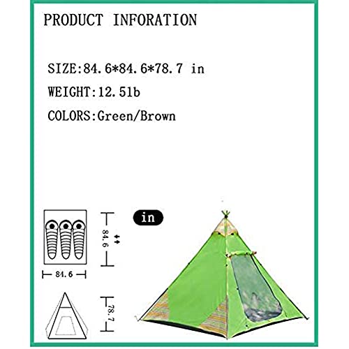 Carpa Piramidal para Camping Familiar 3-4 Personas miniatura 3