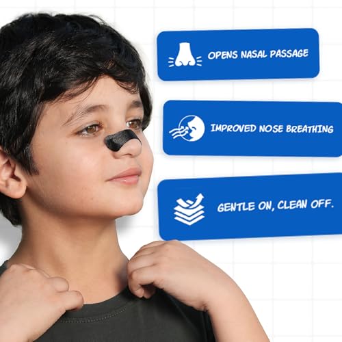 Image of BREATH FIX Kids Deep Sleep Combo (Extra Small) - Black Nasal Strips (Extra Small, 30 Strips) + Black Mouth Tape (30 Tapes) | Enhances Sleep | Supports Nasal Breathing | Hypoallergenic Adhesive | CDSCO Approved